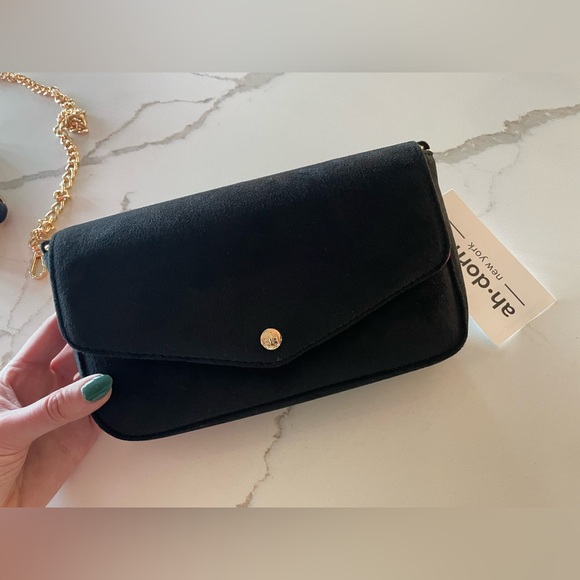 NWTs ah•dorned suede crossbody purse - Picture 2 of 5